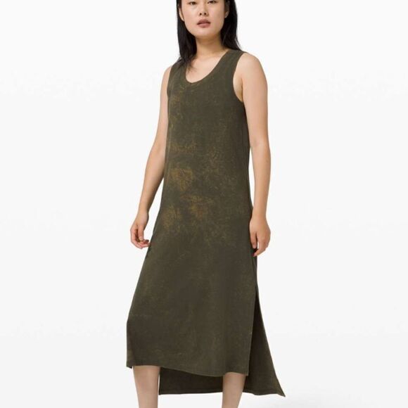 lululemon athletica Dresses & Skirts - Lululemon All Yours Tank Maxi Dress *Wash Cloudy Wash Dark Olive